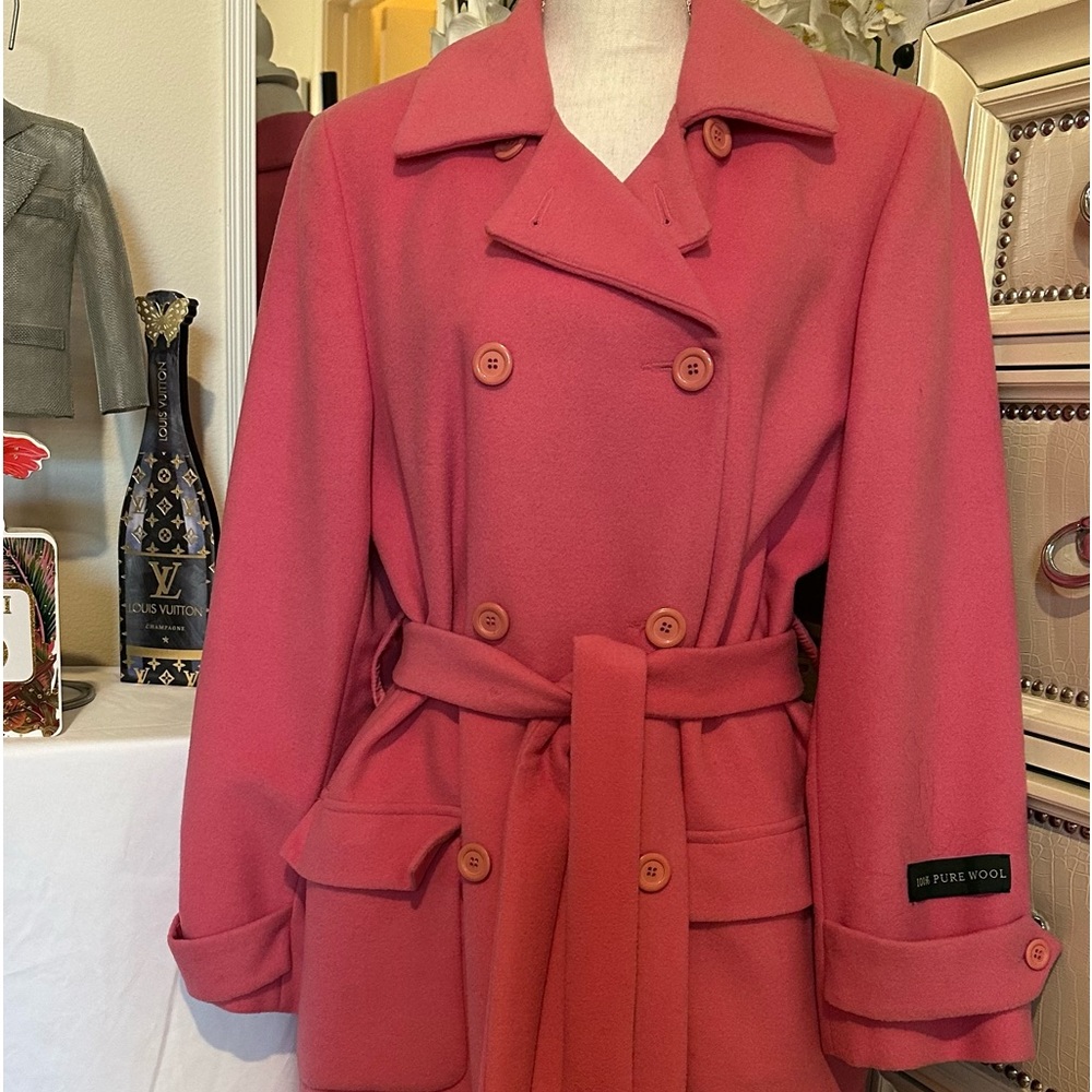 Pink 100% Pure Wool Pea Coat🩷💛